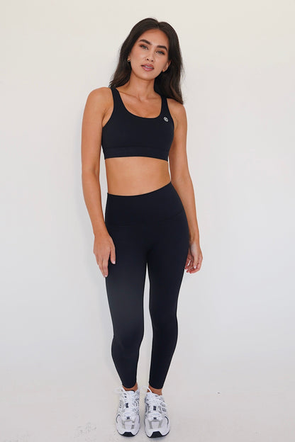 I am Beautifully Radiant Quick Dry Black Sports Bra