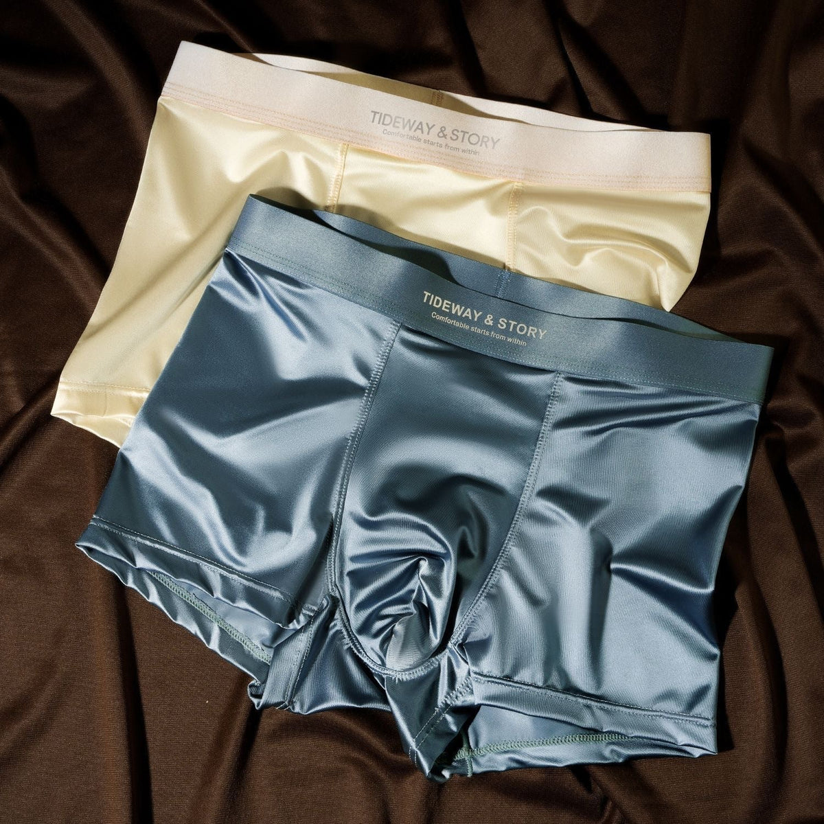 Ice Silk Mens Underwear Light Luxury Satin Boxers