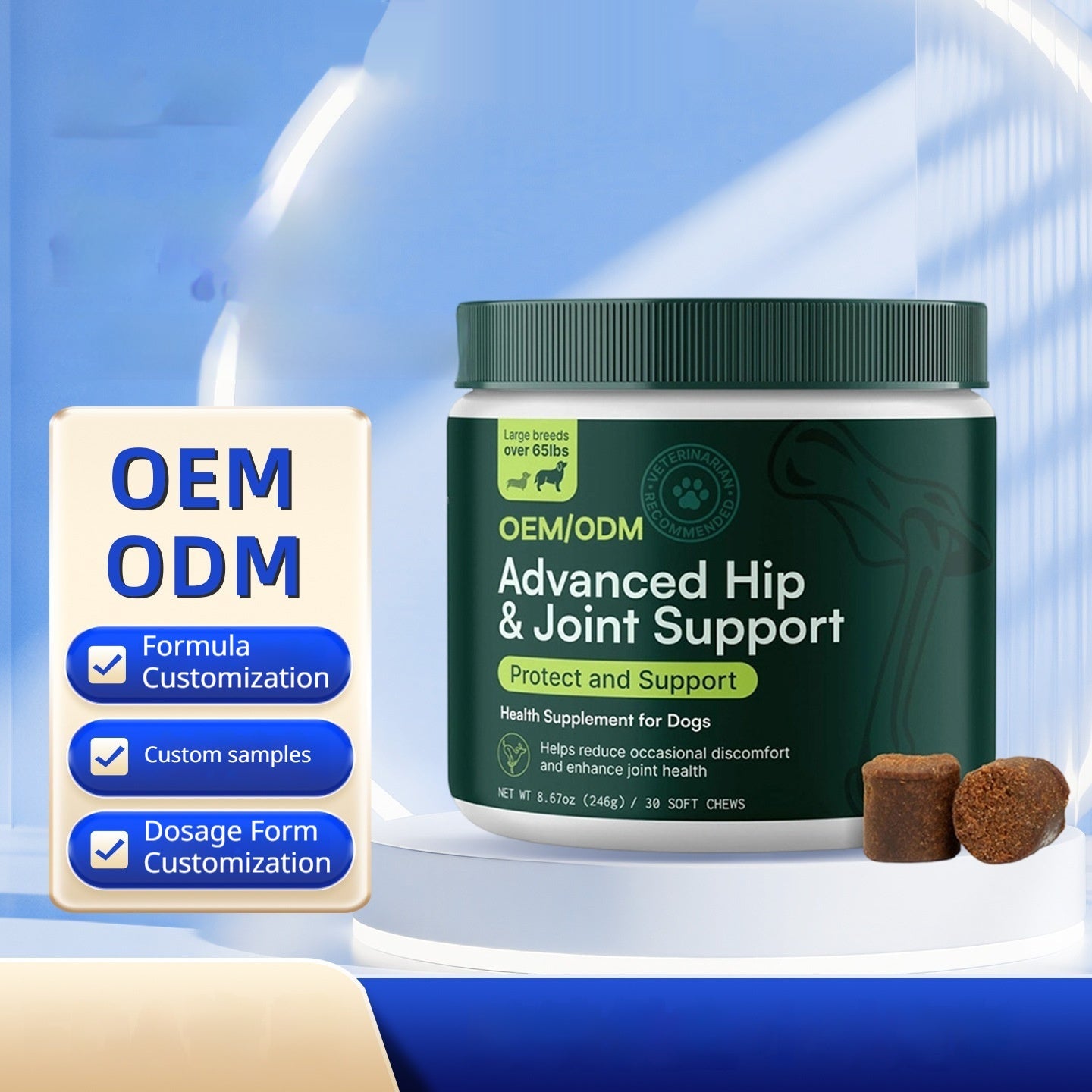 Cross-border Chondroitin OEM Private-label Manufacturing Customized Hip-joint Health Supplements For Dogs