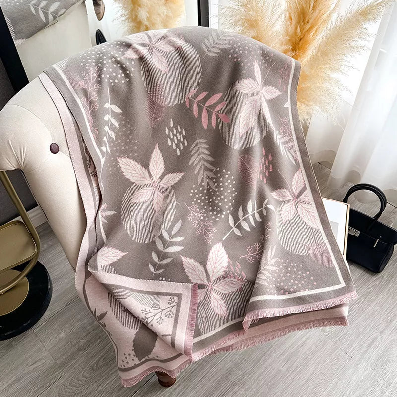 Printed Raw Hem Scarf