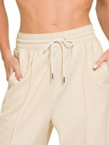 Zenana Drawstring Scuba Sweatpants with Pockets