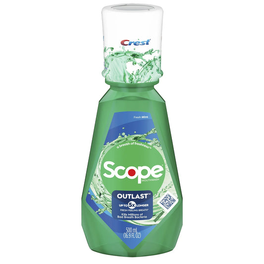 CREST Scope Outlast Fresh Mint Mouthwash