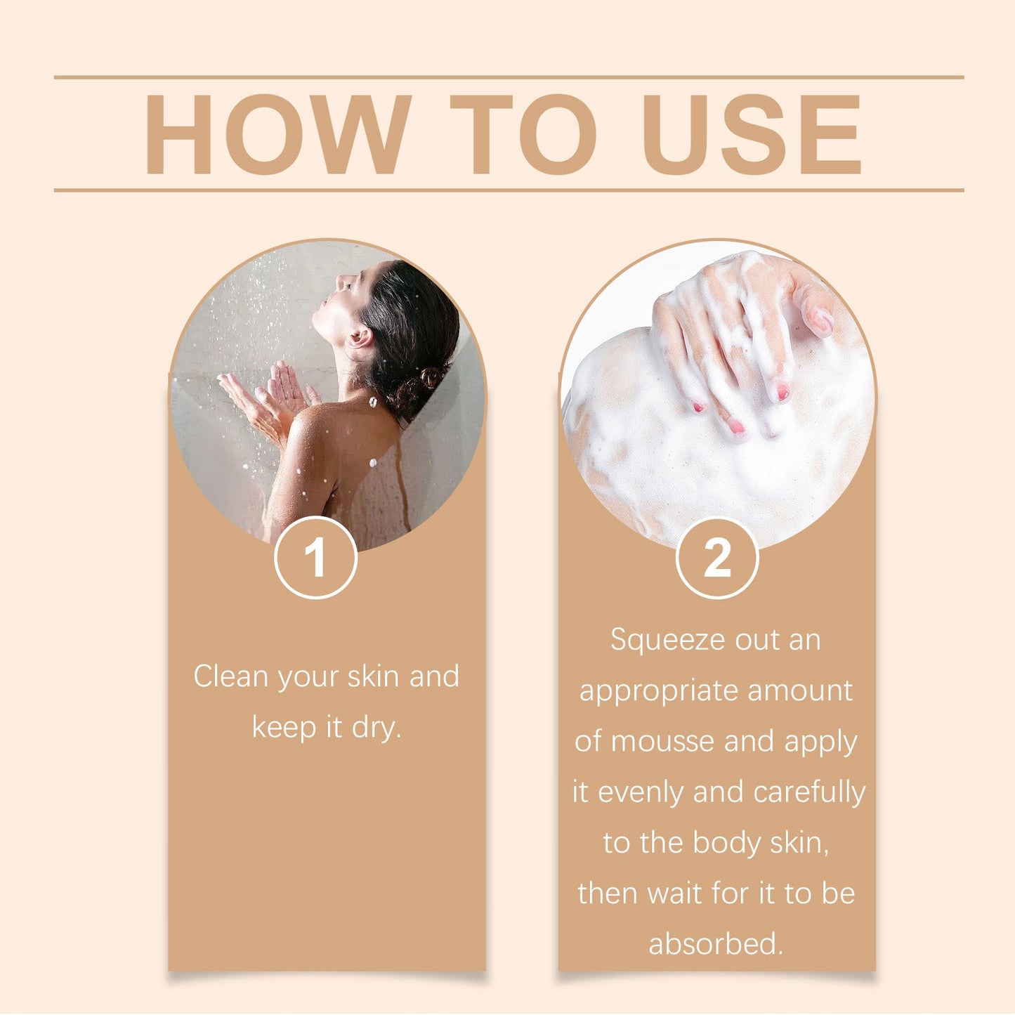 OUHOE Black Body Mousse Summer Tanning Bronzer Moisturizes And Equalizes Skin Tone With A Dark Mousse