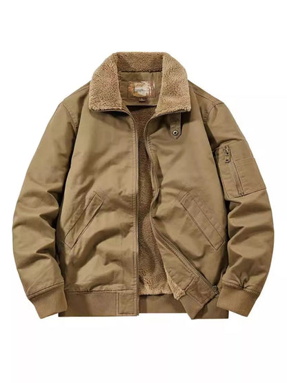 Men's Plus Size Zip Up Sherpa Lined Jacket