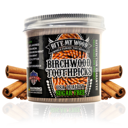 BiteMyWood Flavored Birchwood Toothpicks in 650 qty Plastic Jars