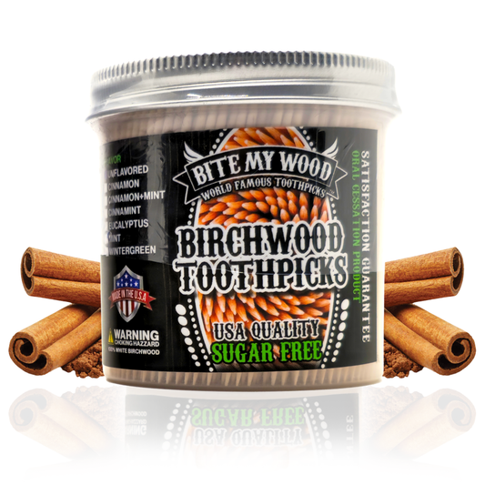 BiteMyWood Flavored Birchwood Toothpicks in 650 qty Plastic Jars