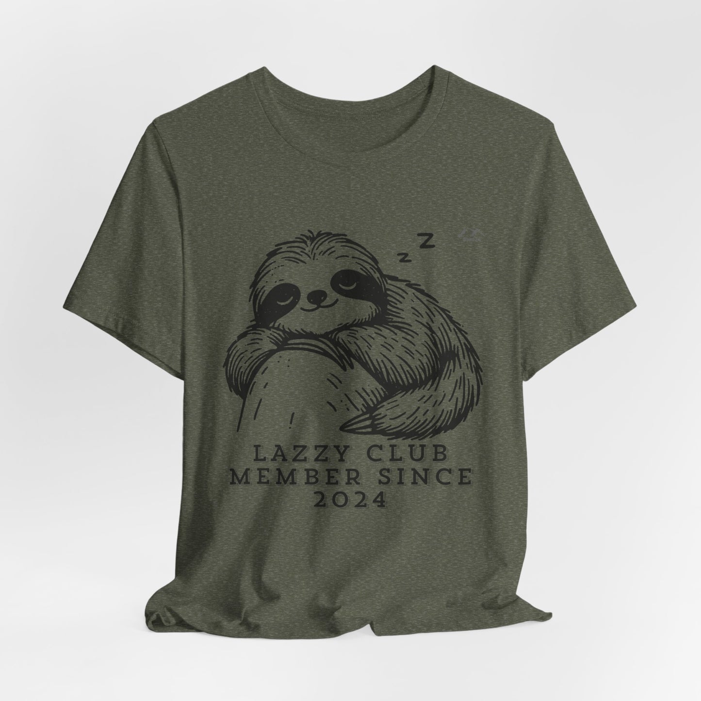 TS-093ML-24 Unisex Cute Lazy club Sloth T Shirt Slow And Steady Art