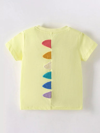 Children's Cute Cartoon Monster Graphic Short Sleeve T-Shirt