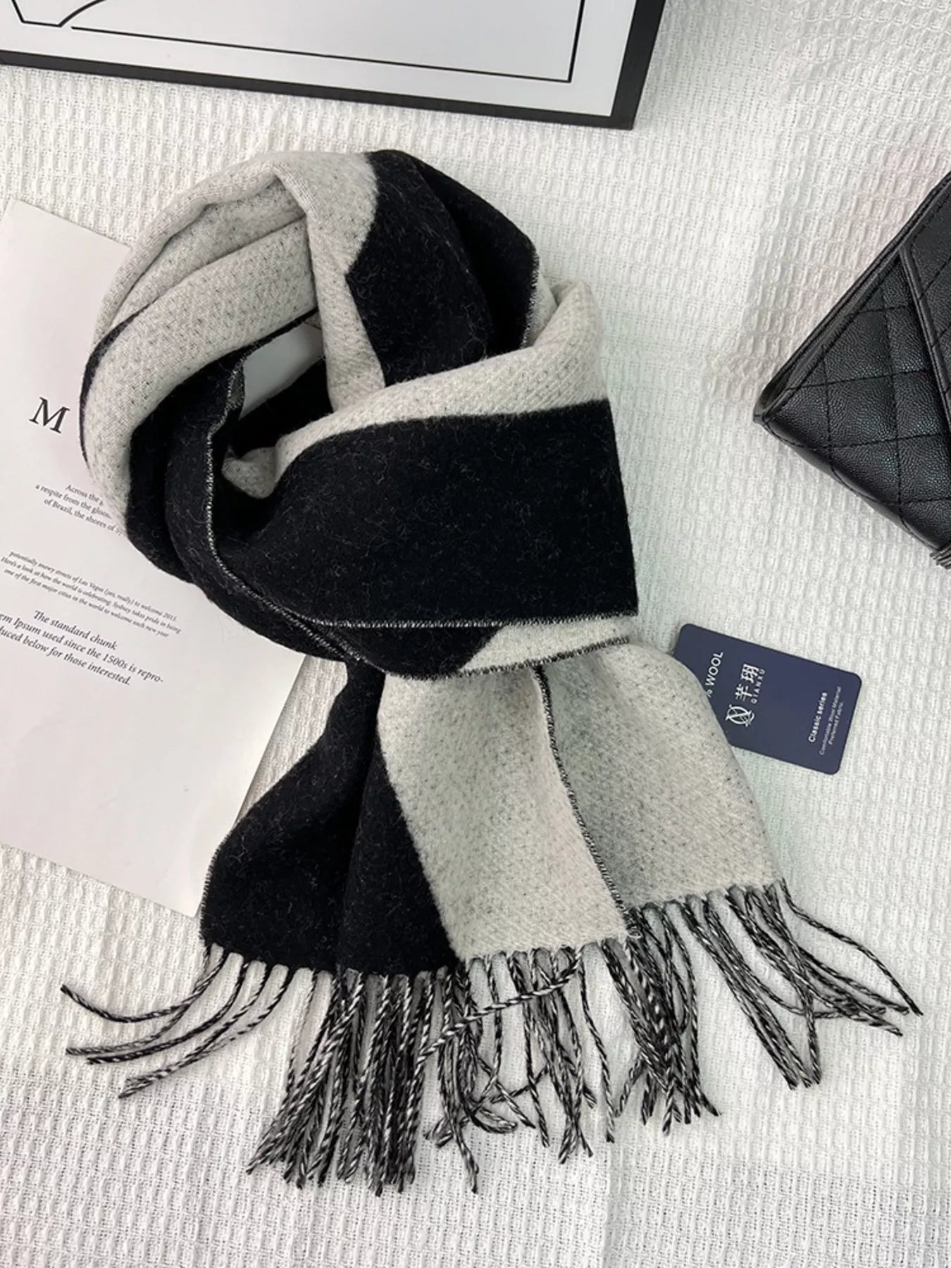 Fringe Color Block Scarf