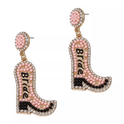 Bride Boot Dangle Earrings