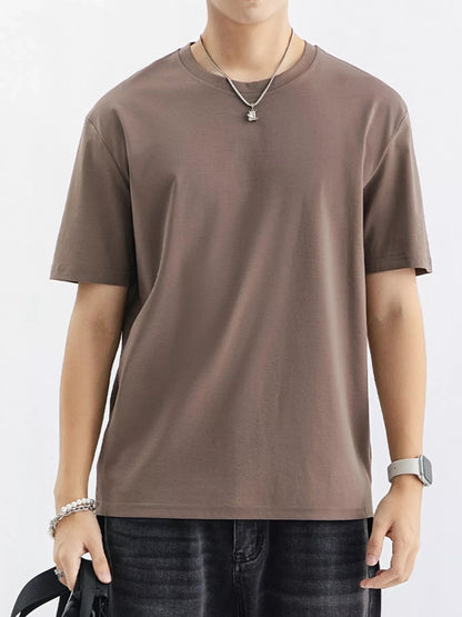 Men's Plus Size Casual Solid Color T-Shirt