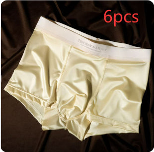 Ice Silk Mens Underwear Light Luxury Satin Boxers