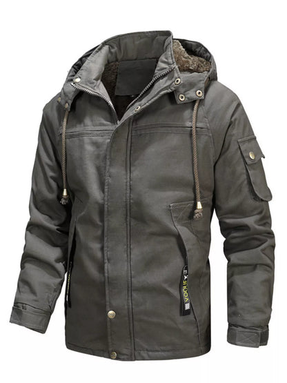 Men's Full Size Warm Hooded Winter Parka Jacket Plus Size