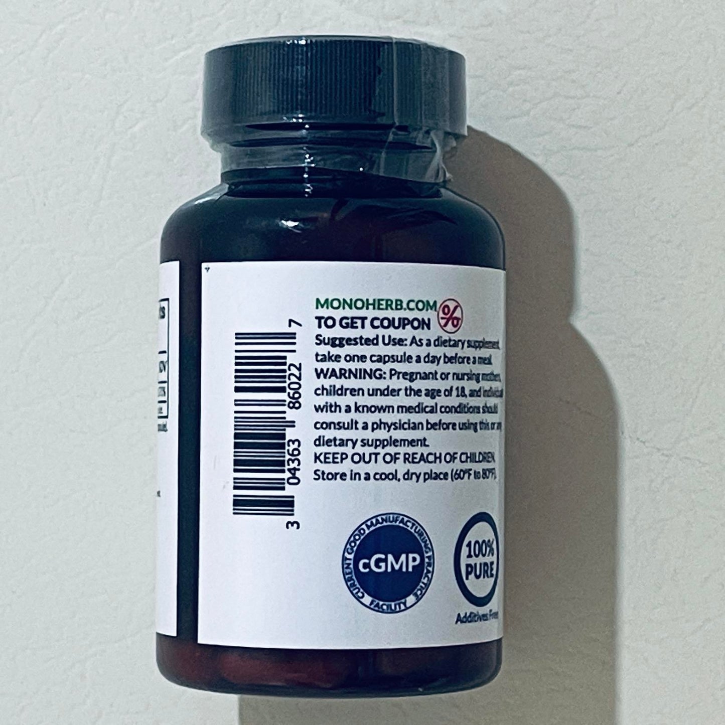 MonoHerb Vitamin B2 Riboflavin 300 mg, 90 Vegetarian Capsules EXP 12/2027