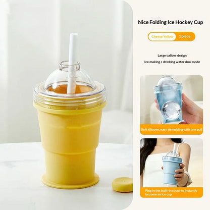Ice Hockey Straw Cup Creative Sports Drink Bottle Reusable Novelty Tumbler with Straw for Kids and Fans