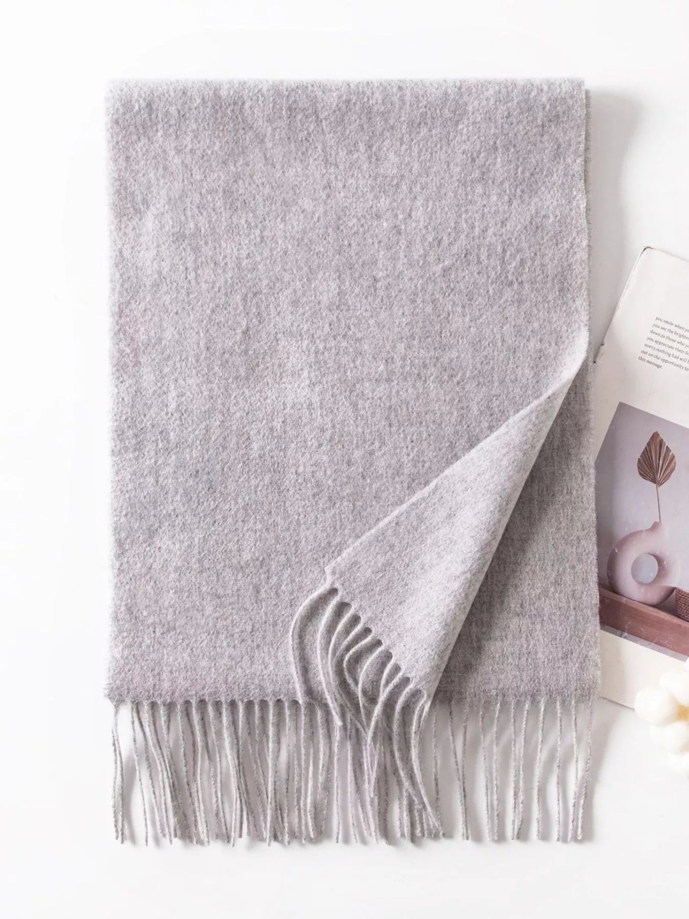 Solid Color Fringe Scarf