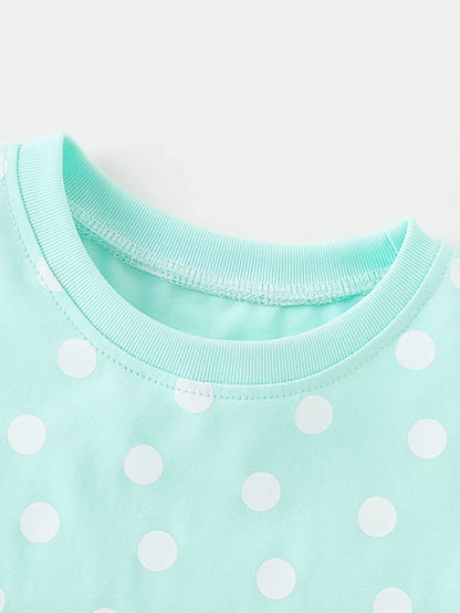 Children's Cute Ice Cream Applique Polka Dot Dress
