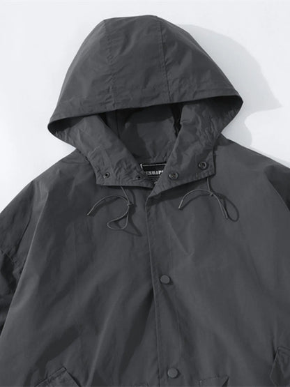 Men's Drawstring Long Sleeve Hooded Jacket