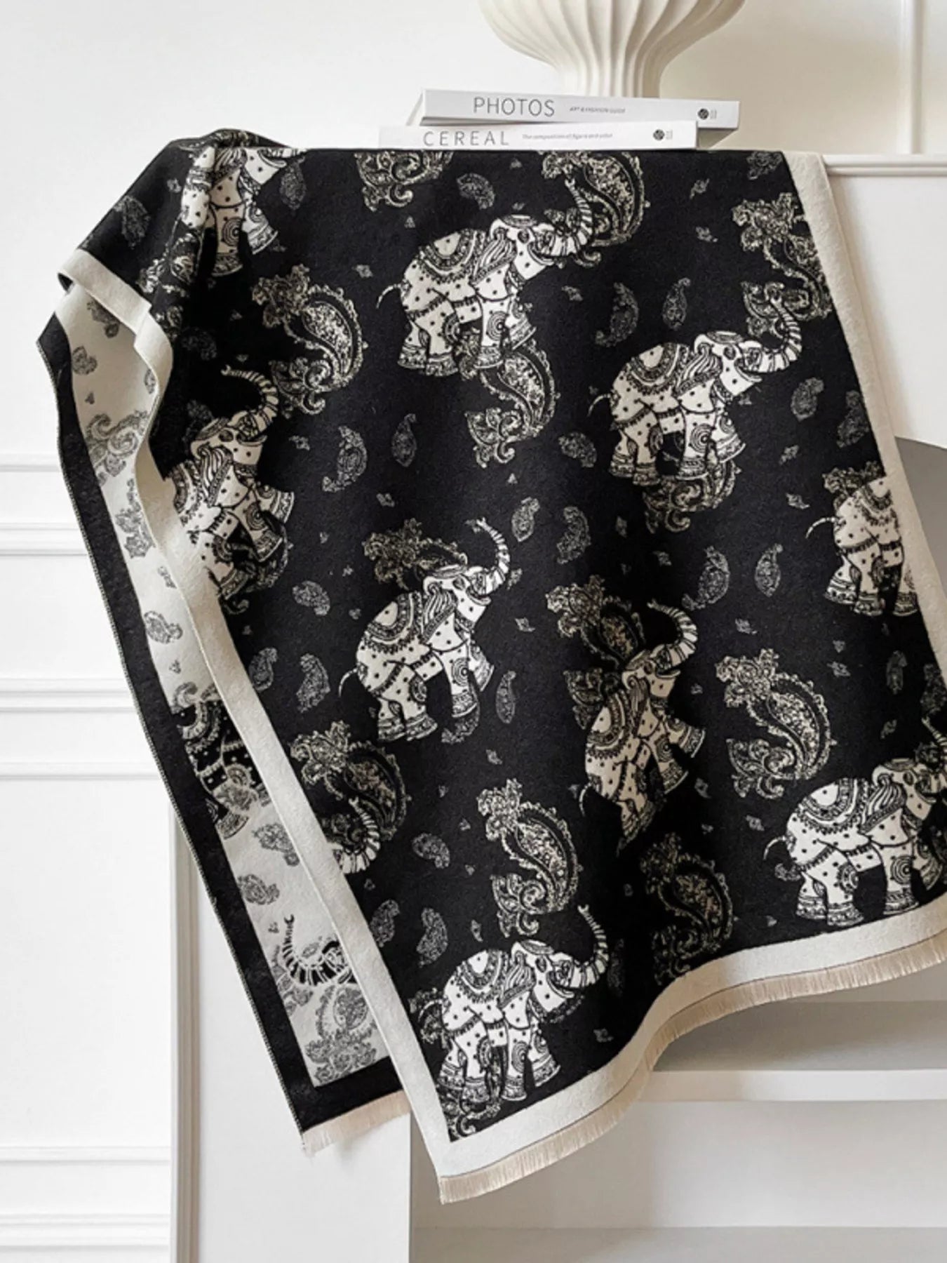 Raw Hem Warm Scarf