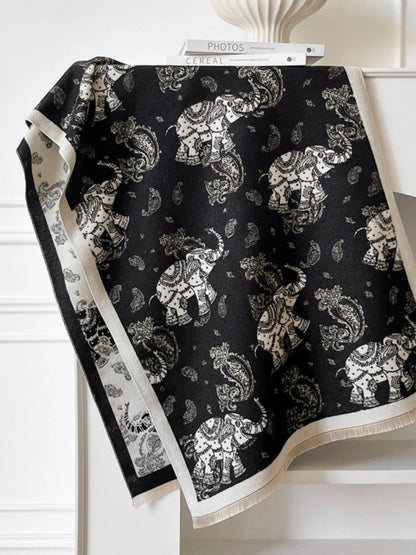 Raw Hem Warm Scarf
