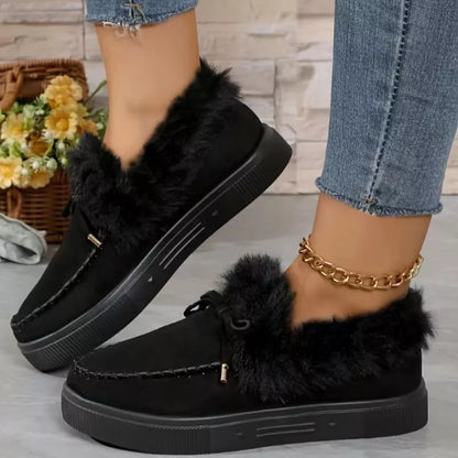 Fuzzy Round Toe Slip-Ons