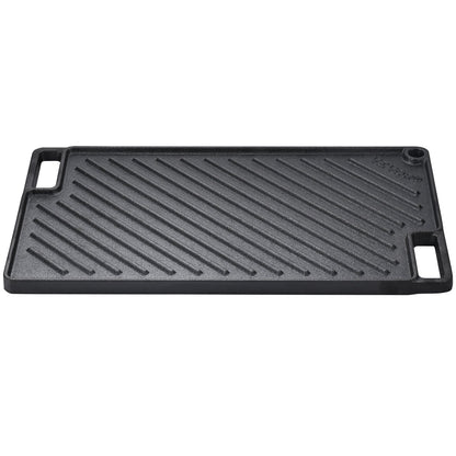 VEVOR Reversible Grill Griddle, Pre-Seasoned Cast Iron Griddle, Rectangular Double Burner Griddle Pan, Non-Stick Family Pan Cookware With Handles, Flat Top Plate For BBQ, Gas Grill, Black