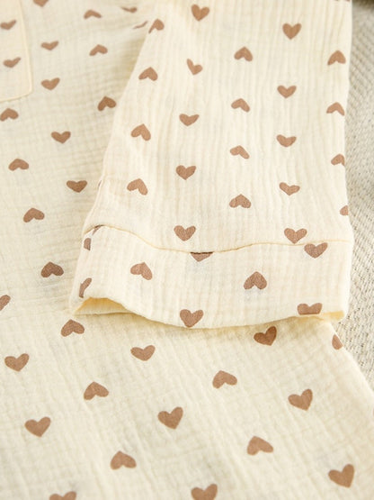Heart Print Three-Piece Lounge Set