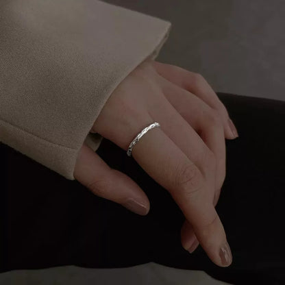 925 Sterling Silver Textured Open Ring