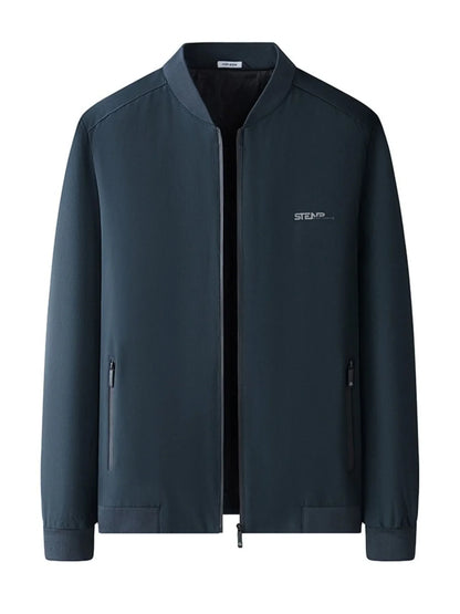 Men's Plus Size Zip-Up Bomber Jacket with Pockets