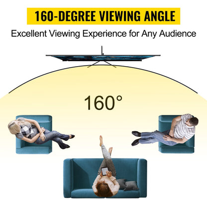 Tripod Projector Screen With Stand 100inch 16:9 4K HD Projection Screen Stand Wrinkle-Free Height Adjustable Portable Screen For Projector Indoor & Outdoor For Movie, Home Cinema, Gaming, Office