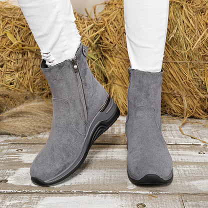 Suede Ankle Boots with Wedge Heel