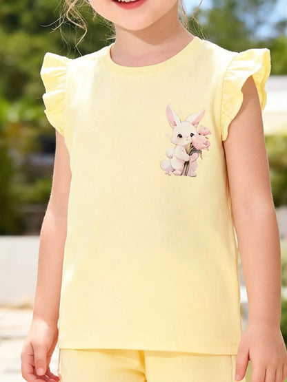 Children's Bunny Ruffle Sleeve T-Shirt