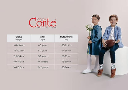 Conte Angelica 20 Den - Fantasy Tights for Girls with Rhombuses in Dots & Hearts - 4yr. 6yr. 8yr. 10yr. 12yr. (24S-165SP)