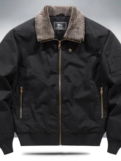 Men's Plus Size Sherpa Lined Zip Up Jacket