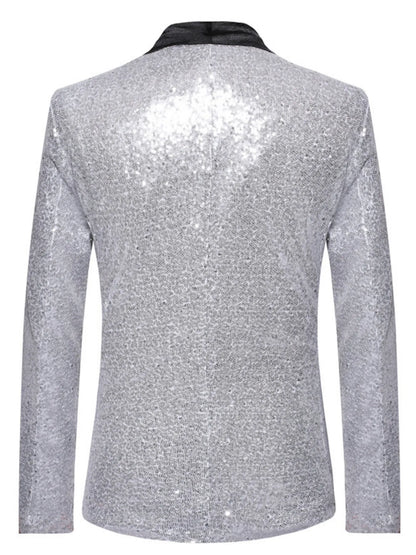 Men's Sequin Long Sleeve Blazer