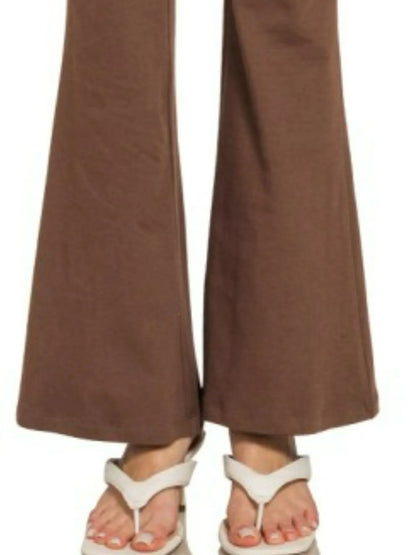 Zenana Wide Waistband Yoga Flare Pants