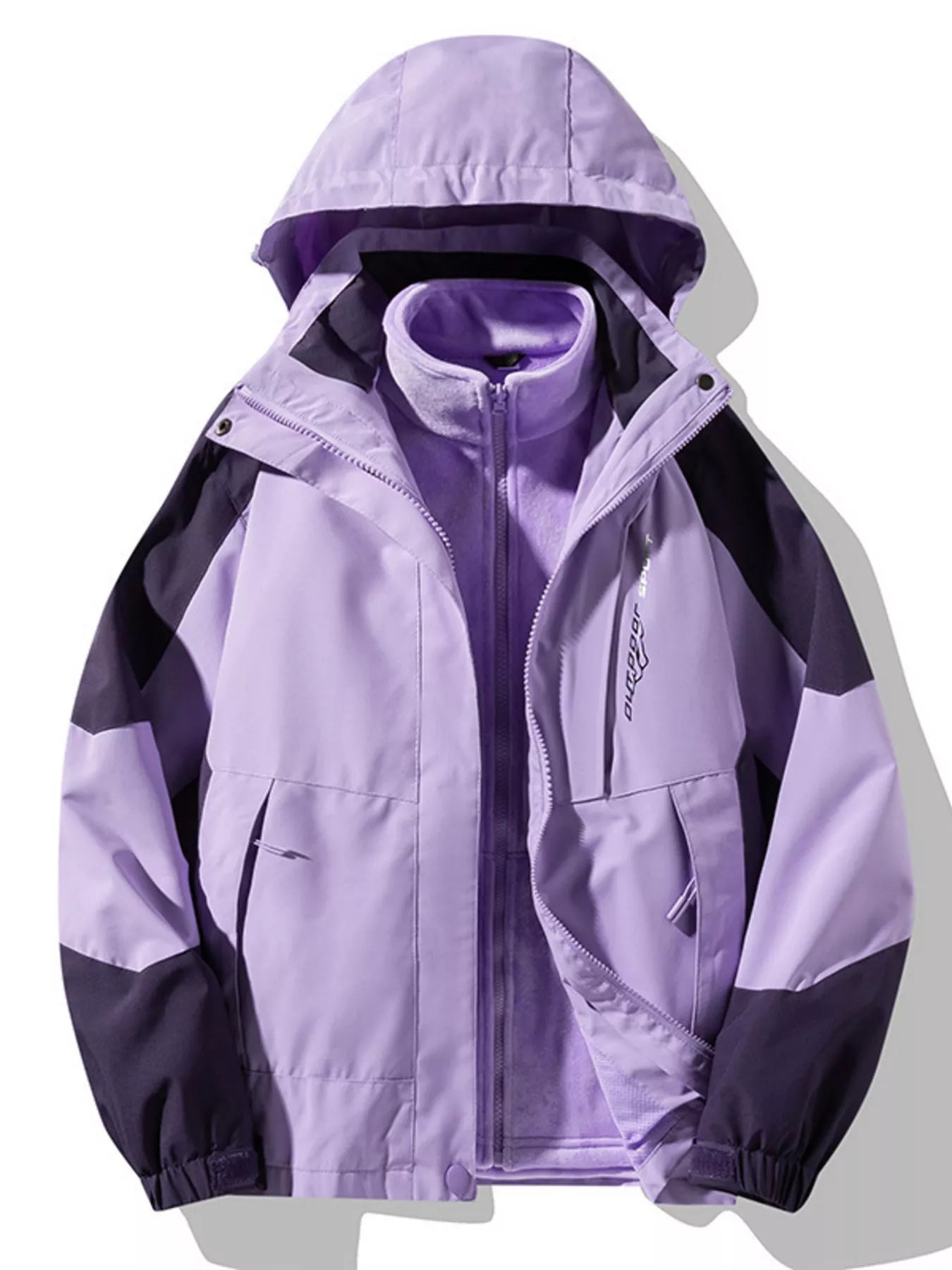 Men's Plus Size Waterproof Windproof Outdoor Hooded Jacket