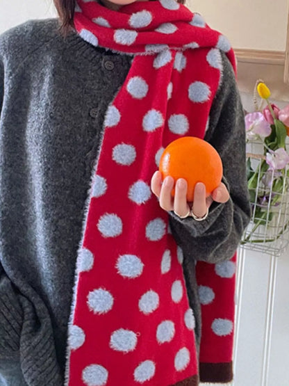 Fuzzy Polka Dot Scarf
