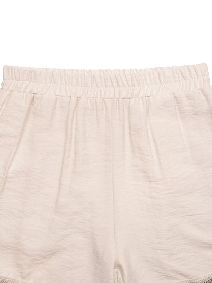 Shell Trim Elastic Waist Shorts