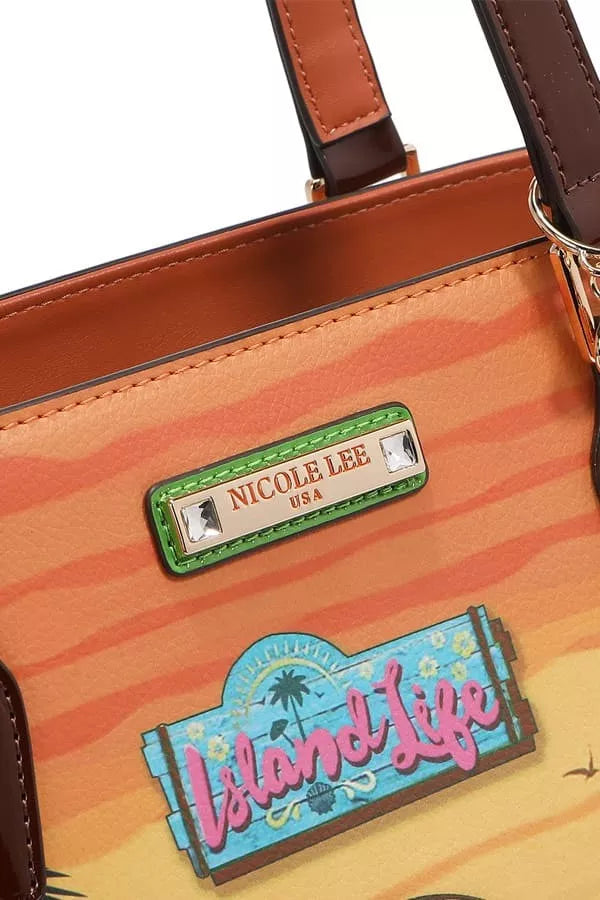Nicole Lee USA Tropical Beach House Print Shopper Bag