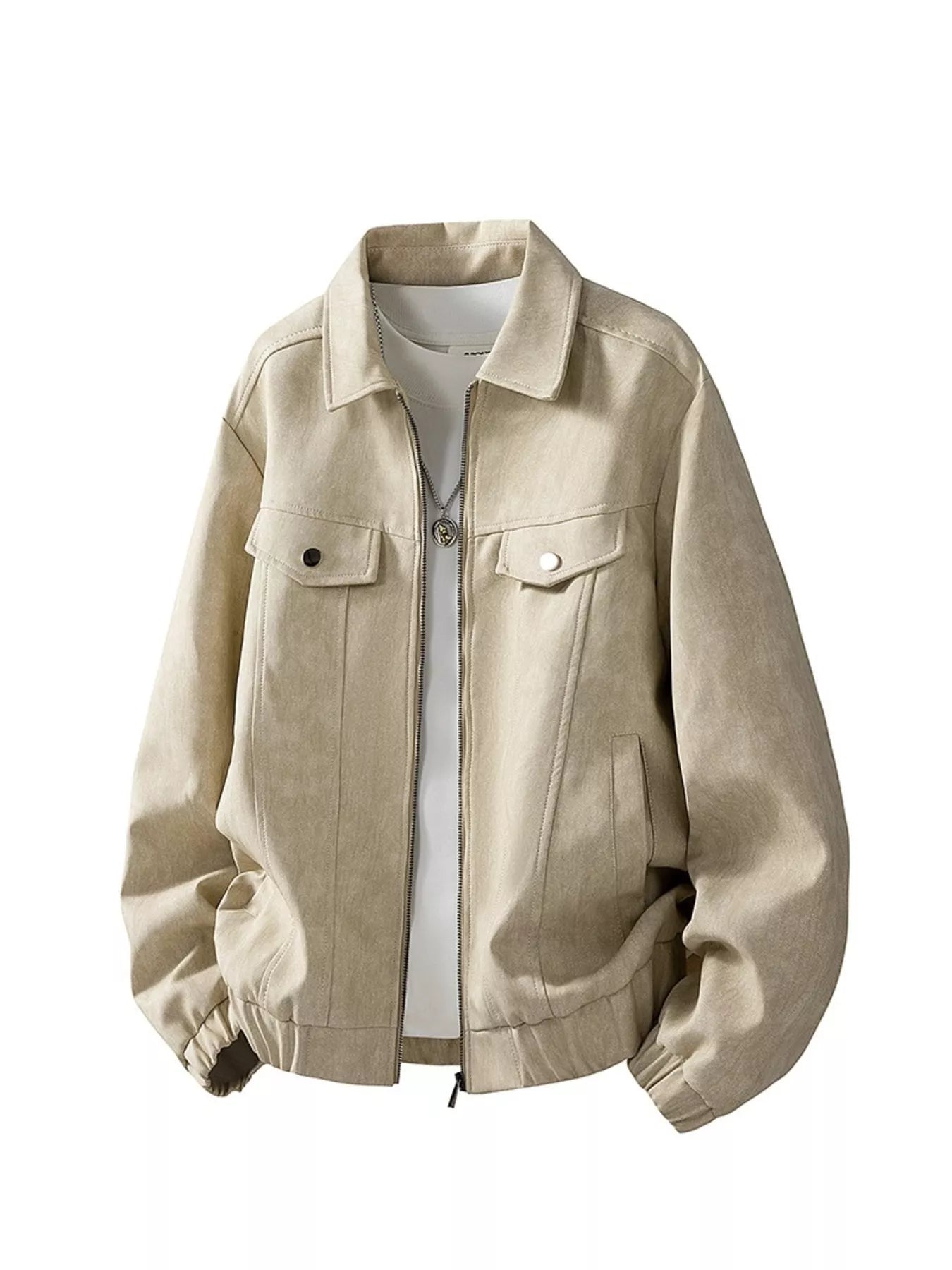 Men's Plus Size Casual Zip Up Jacket