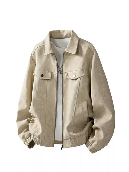 Men's Plus Size Casual Zip Up Jacket