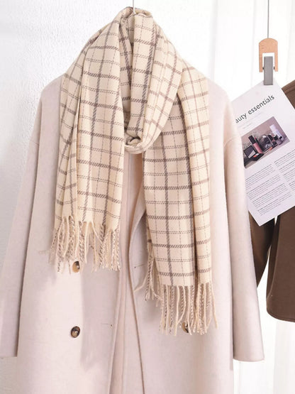 Classic Plaid Fringe Scarf