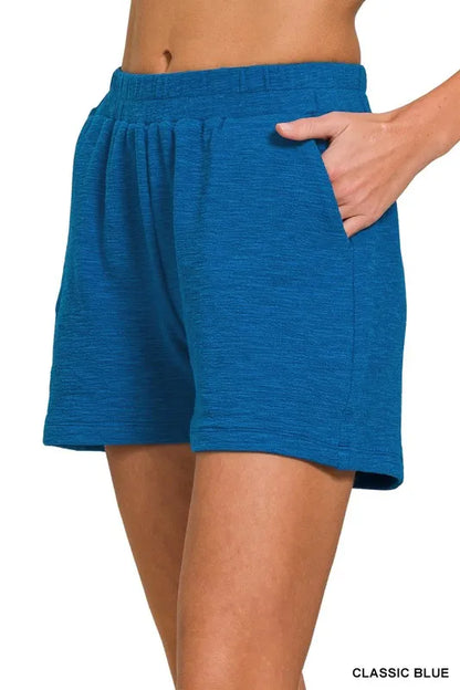 Zenana Cotton Slub Shorts