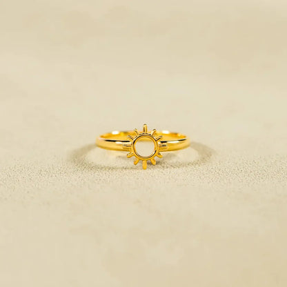 Sun Shape 18K Gold-Plated Ring