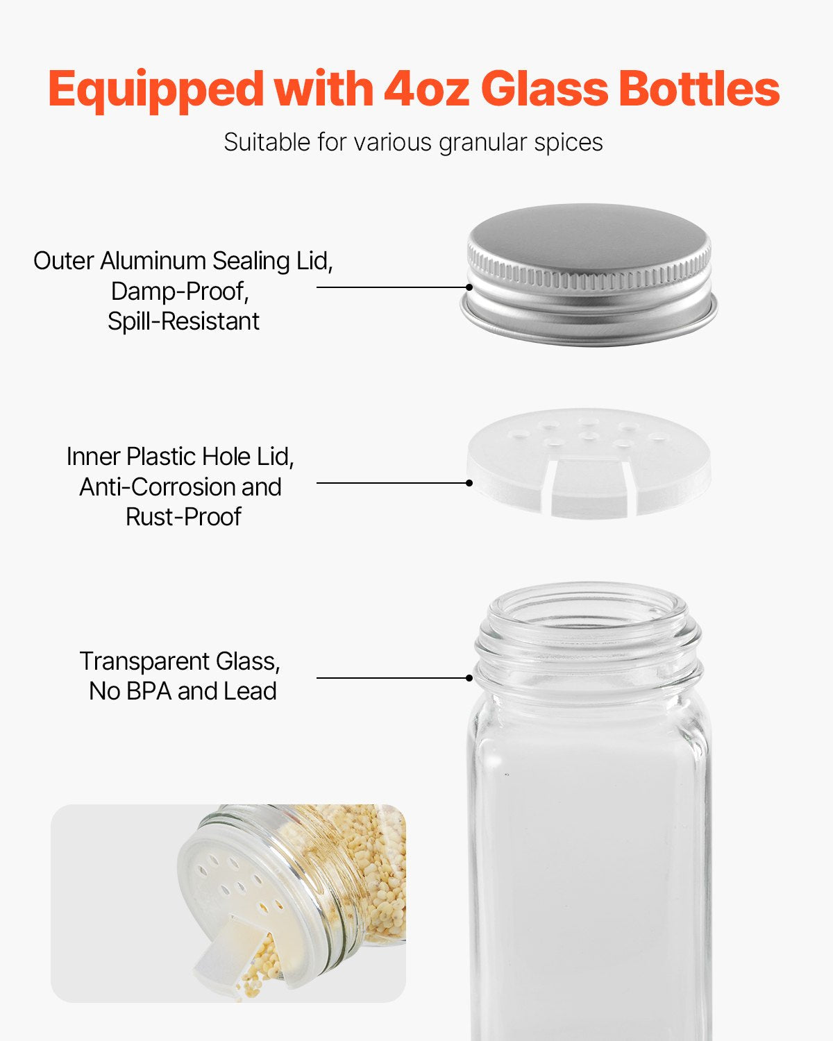 Spice Rack Organizer For Cabinet Kitchen Countertop Seasoning Organizer 23x16 In