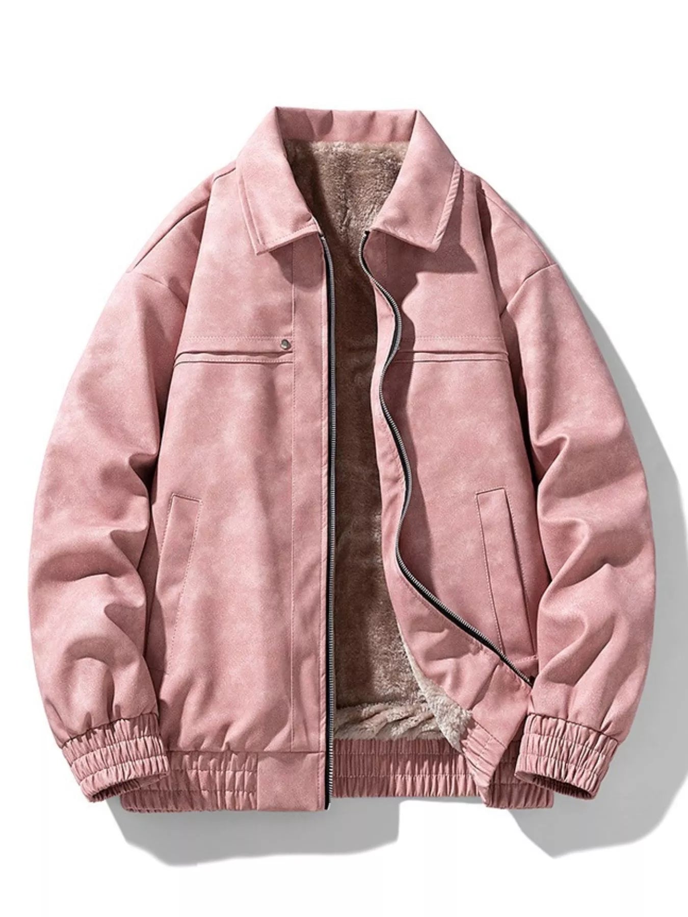 Men's Plus Size Zip Up Long Sleeve Jacket