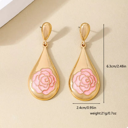 18K Gold-Plated Flower Teardrop Earrings
