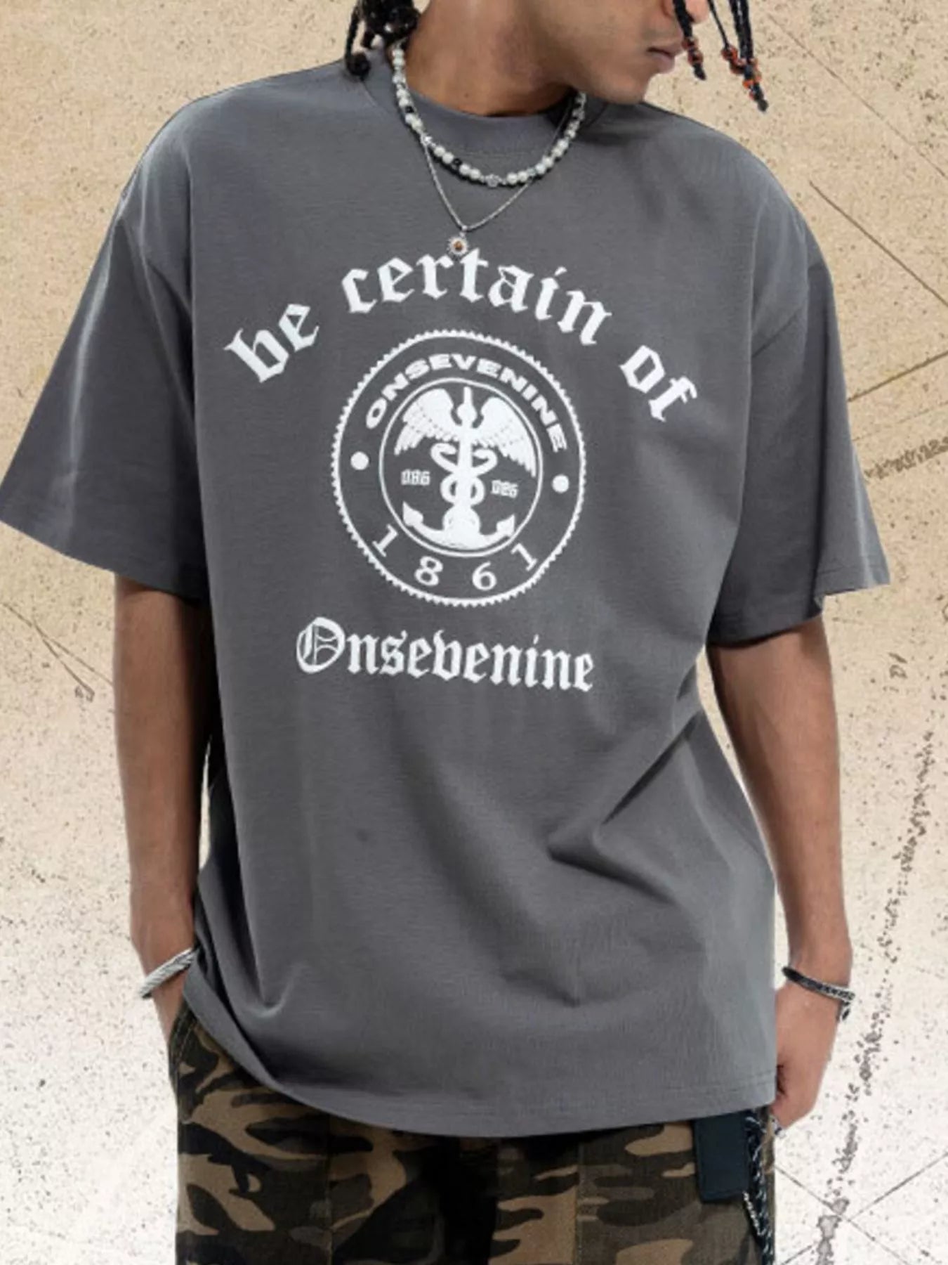Men's Graphic Round Neck Oversized T-Shirt