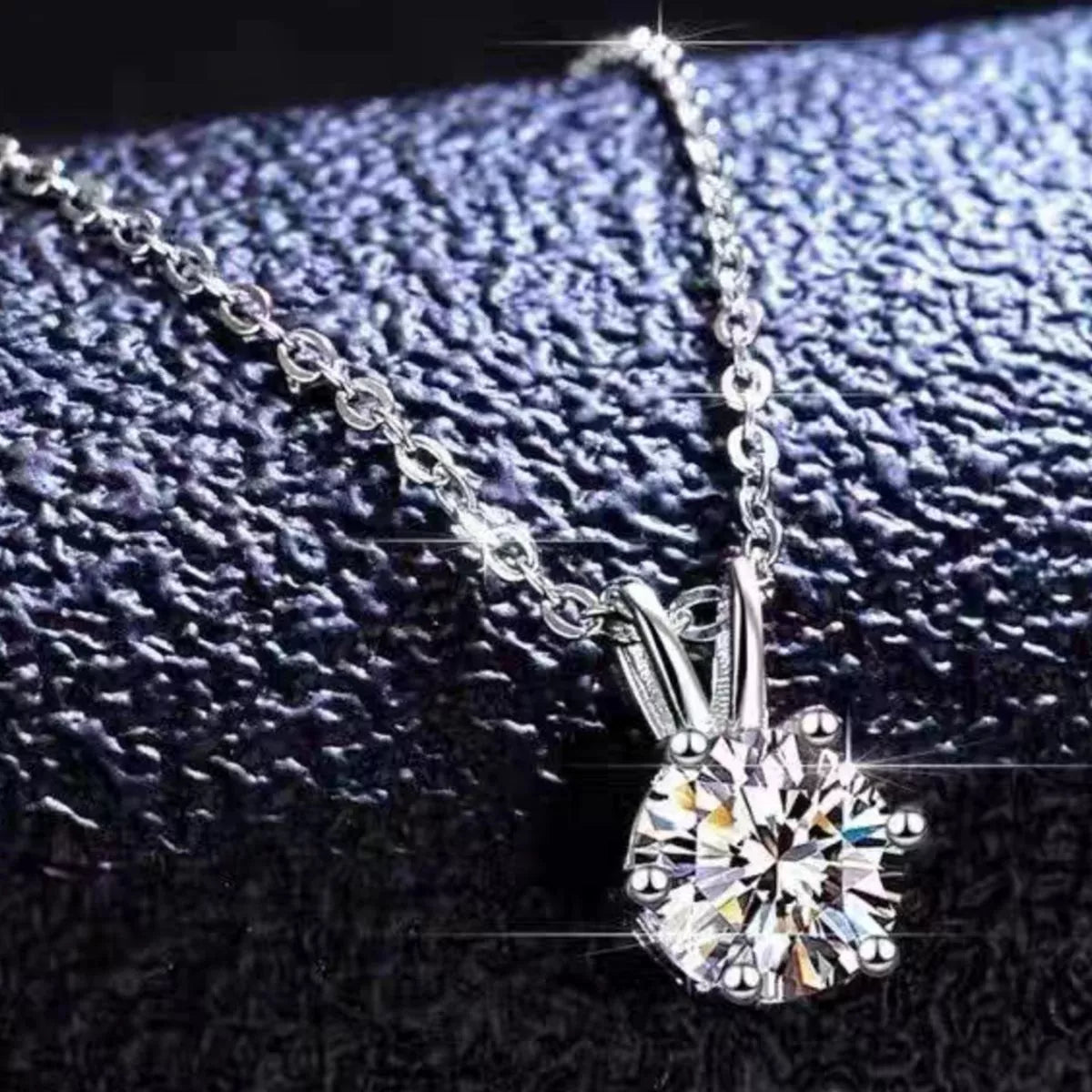 2 Carat Moissanite 925 Sterling Silver Pendant Necklace